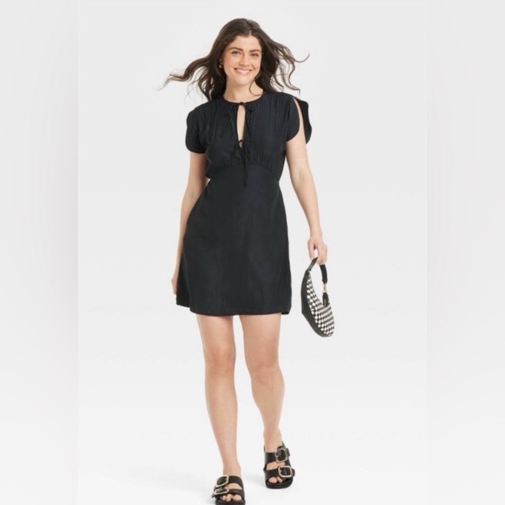 2 Universal Thread Black and Salmon Mini Dresses